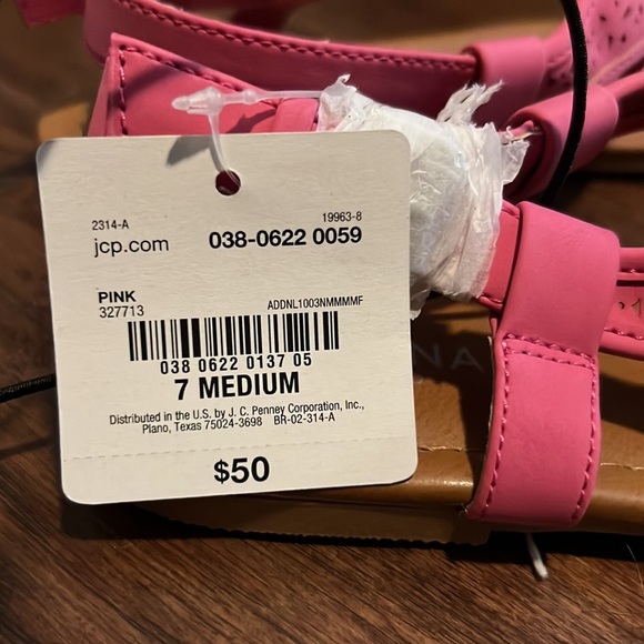 Pink thong sandal ankle back strap NWT size 7 womens shoe style: Shelby; Arizona - Picture 4 of 7